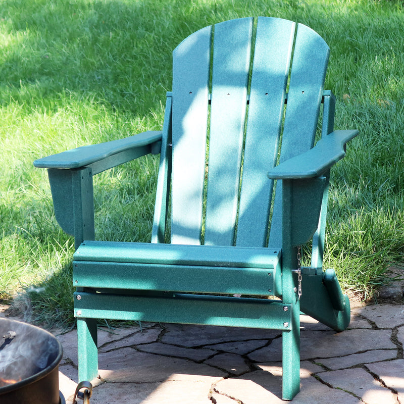 Sunnydaze Folding Adirondack Chair - 300-Pound Capacity - 34.5" H