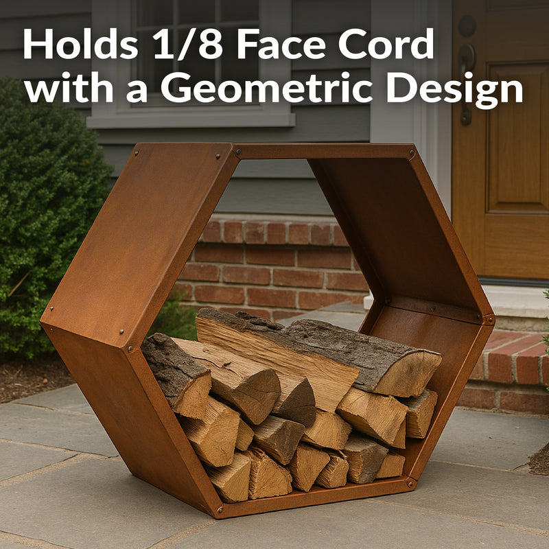 Sunnydaze Rustic Hexagon Firewood Storage - 30"