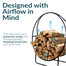 Sunnydaze Outdoor Steel Firewood Log Hoop Rack