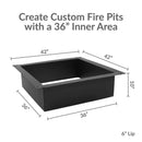 Sunnydaze Steel Square Fire Pit Ring Insert