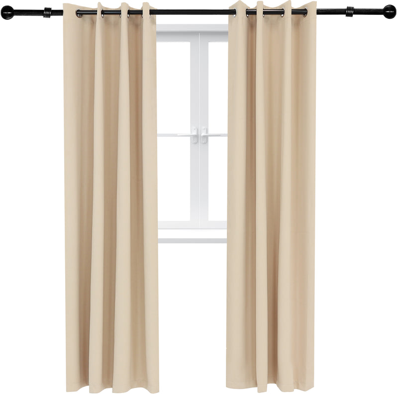 Sunnydaze Beige Outdoor Room Darkening Curtains