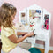 Sunnydaze Beauty Bliss Kids' Vanity Set with Mirror and Stool