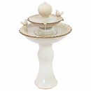 Sunnydaze 2-Tier Ceramic Outdoor Water Fountain 27" - Resting Birds