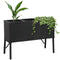 Sunnydaze 3-Section Wicker Raised Planter Box - Black