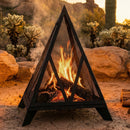 Sunnydaze Majestic Pyramid Heavy-Duty Steel Outdoor Fire Pit