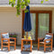 Sunnydaze Meranti Wood 3-Piece Outdoor Patio Conversation Set