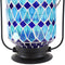 Sunnydaze Cool Blue Mosaic Glass Solar LED Lantern - 8.5"