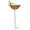 Sunnydaze Staked Copper Bird Bath with UV-Resistant Finish - 34.25" H