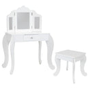 Sunnydaze Beauty Bliss Kids' Vanity Set with Mirror and Stool