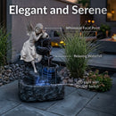 Sunnydaze Angel Falls Solar Fountain with Battery Backup - 29"