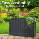 Sunnydaze 3-Section Wicker Planter Box - Black