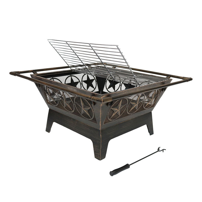 Wood Burning Fire Pit with Grill 32