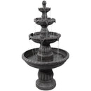 Sunnydaze Mediterranean 4-Tiered Outdoor Water Fountain with Electric Submersible Pump - 49-Inch