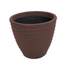 Sunnydaze Polyresin Ribbed Indoor/Outdoor Plant Pot - Rust