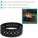 Sunnydaze 36" Heavy Duty Diamond Campfire Ring with Poker Tool