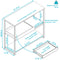 Image showing the overall product dimensions including height, depth and width.