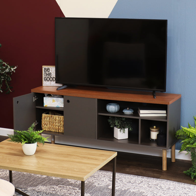 Sunnydaze Mid-Century Modern TV Stand for 55-Inch TV