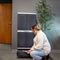 Sunnydaze 3-Shelf Plastic Lockable Storage Cabinet - 57.5" - Charcoal w/ Gray Trim