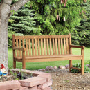 Sunnydaze Outdoor 2-Person Teak Wooden Garden Bench - 59"