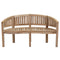 Sunnydaze Outdoor Wooden Teak Banana Bench for Garden or Patio - 59" W