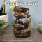 Sunnydaze Tiered Rock & Log Indoor Waterfall Fountain with LED Lights - 10"