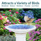 Sunnydaze Misty Blossom Glazed Ceramic Bird Bath – Blue/White - 23" H