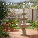 Sunnydaze 3-Tier Outdoor Water Fountain with Pump - 48" H