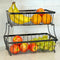 Sunnydaze Collapsible 2-Tier Fruit Basket - Black