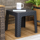 gray square plastic side table