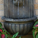 Sunnydaze Florence Solar Outdoor Wall Fountain - Florentine Stone