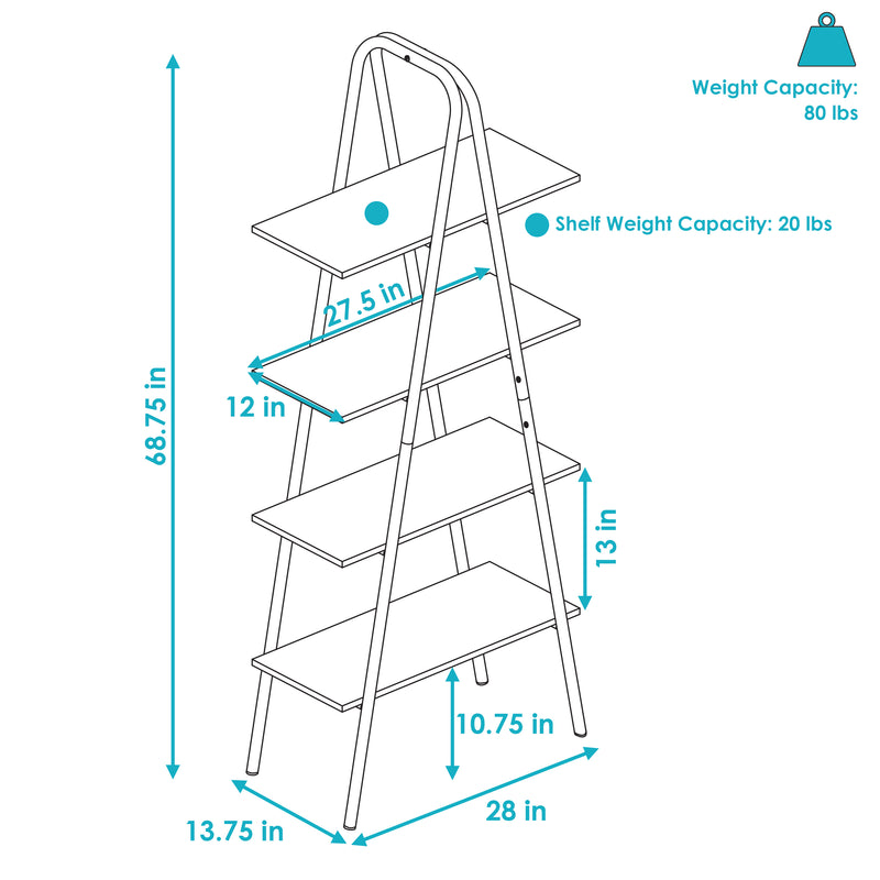 Image showing the overall product dimensions including height, depth and width.