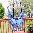 Sunnydaze Cushioned Hanging Hammock Chair - Cornflower Stripes