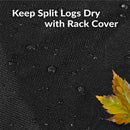 Sunnydaze Outdoor Firewood Log Rack with Cover Combo - Black