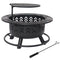 Sunnydaze Arrow Motif Wood-Burning Fire Pit with Grill - 32.75"