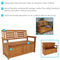 Sunnydaze Meranti Wood Outdoor Storage Bench with Teak Oil Finish - 47"