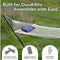 Sunnydaze Rope Hammock with 12' Steel Stand, Pad, and Pillow