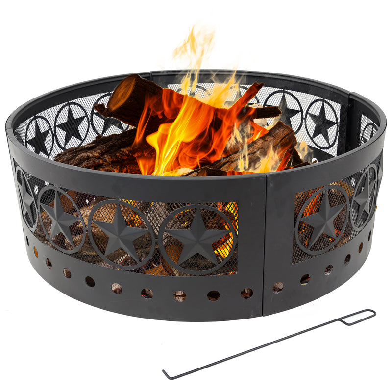 Sunnydaze 36" Heavy-Duty Metal Campfire Ring