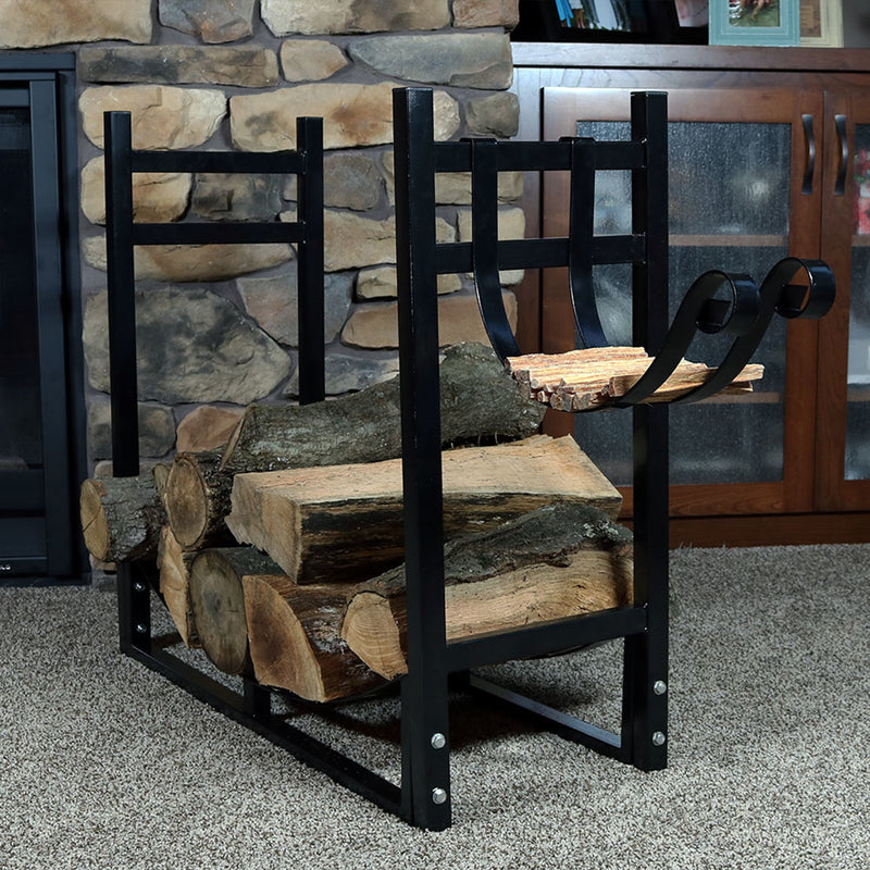 Sunnydaze Outdoor Log Storage Rack with Kindling Holder