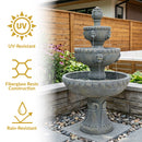Sunnydaze Lion Head 3-Tier Outdoor Water Fountain with Electric Pump