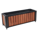 Sunnydaze Slatted Wood Planter Box with Removable Insert - 14.75” H