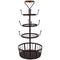 Sunnydaze Round 4-Tier Coffee Mug Tree with Basket - Dark Brown