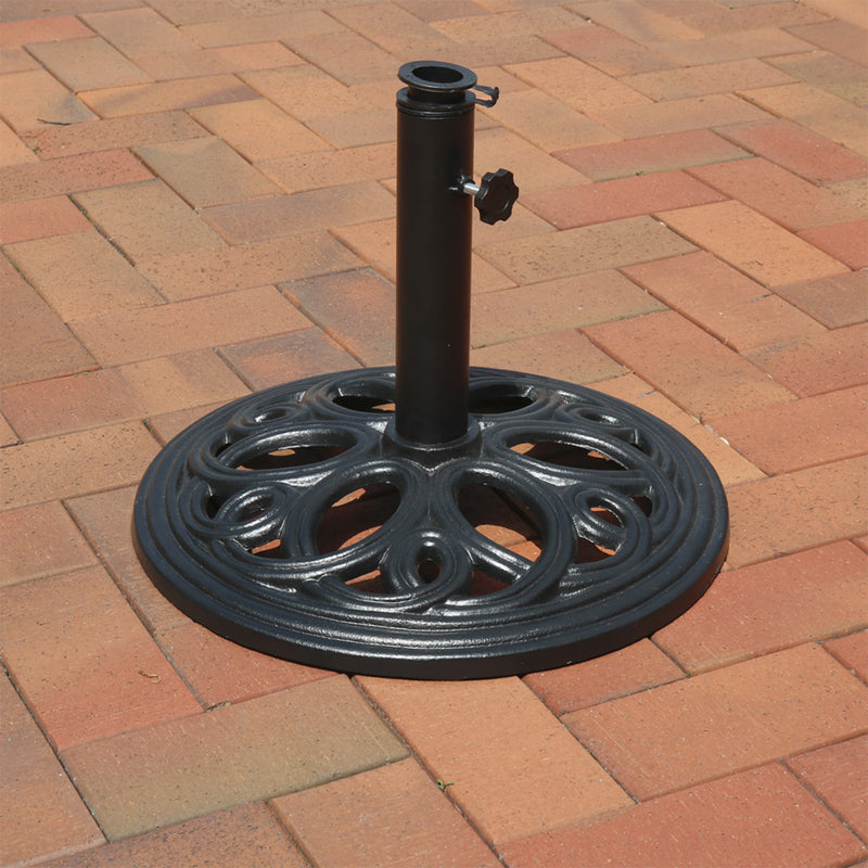 Sunnydaze Heavy-Duty Cast Iron Patio Umbrella Base Stand - 18" Diameter