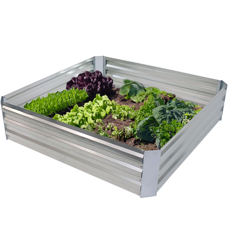 Sunnydaze Galvanized Steel Raised Garden Bed