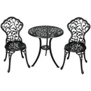 Sunnydaze 3-Piece Outdoor Cast Aluminum Patio Bistro Set, Color Options Available