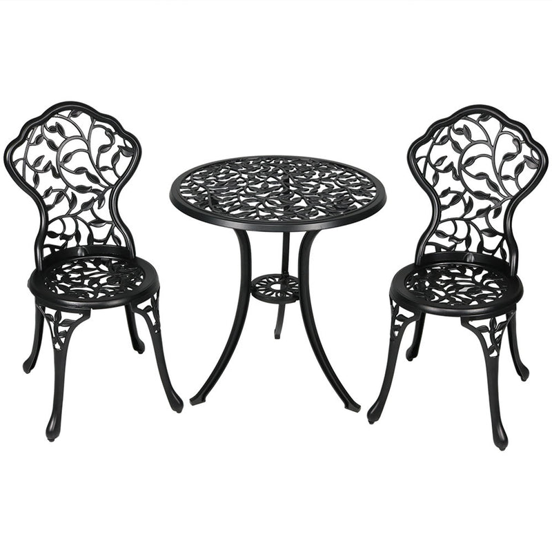 Sunnydaze 3-Piece Outdoor Cast Aluminum Patio Bistro Set, Color Options Available