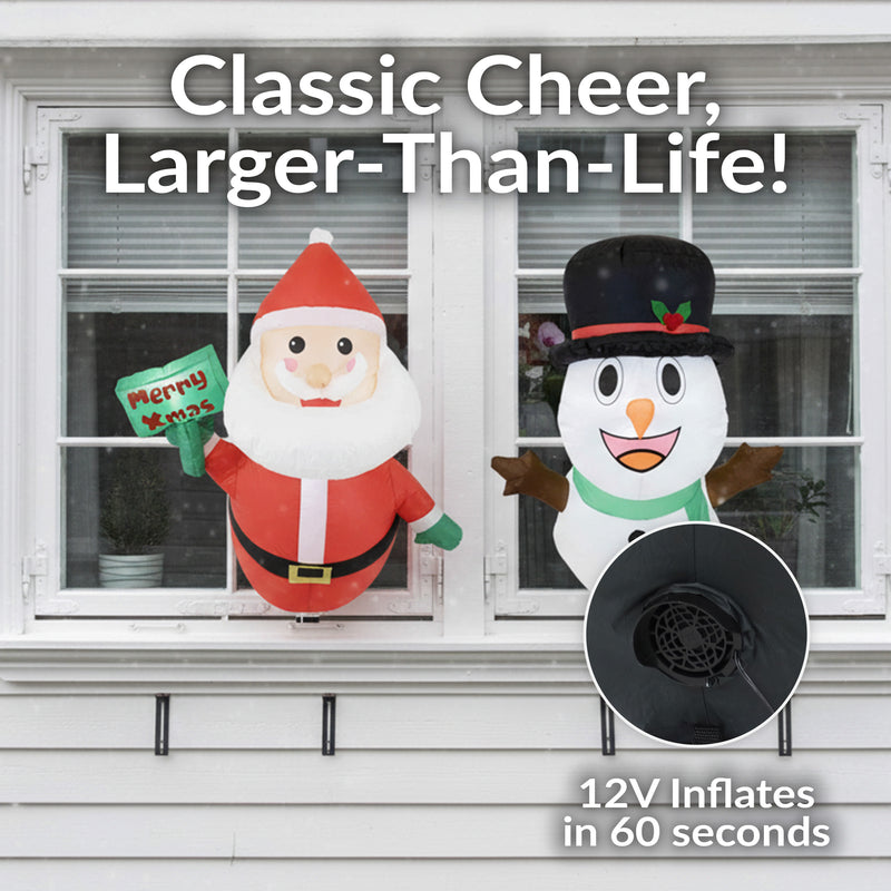 Sunnydaze Outdoor Holiday Inflatable Decoration for Window