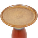 Aerial of bird bath bowl of the lemon cognac bird bath.