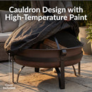 Sunnydaze Cauldron Outdoor Wood-Burning Fire Pit with Spark Screen