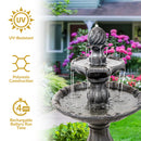 Sunnydaze 2-Tier Solar Outdoor Water Fountain with Battery Backup