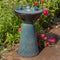 Sunnydaze Gathering Birds Ceramic Outdoor Fountain with LED Lights - 28.25"